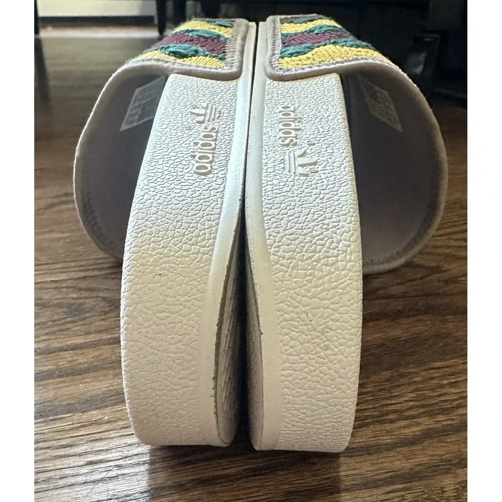 adidas Adilette Crochet Slides Mens 11 Bob Marley Rasta Textile FZ6456